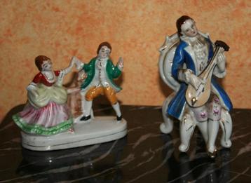 2 beeldjes geglazuurd porselein muziek & dansen beschikbaar voor biedingen