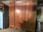 3-deurs antiek kast in wortelhout 220Bx230Hx57 diep, Ophalen, Gebruikt