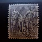 1876 France, Paix et Commerce, 15 gris lilas Type 2, timbre, Affranchi, Enlèvement ou Envoi