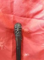 canne 100 cm en bois de suar motif tête de vieil homme, Ophalen of Verzenden, Nieuw