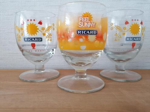 3 mooie Ricard glaasjes. 2 verschillende figuren, Verzamelen, Glas en Drinkglazen, Zo goed als nieuw, Ophalen of Verzenden