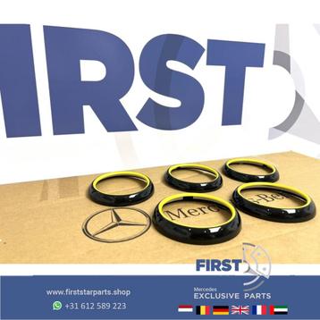 GELE AMG LUCHTROOSTER SET voor Mercedes W176 W117 W156 A45 C beschikbaar voor biedingen