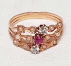 Ringetje victoriaans 18k goud., Handtassen en Accessoires, Antieke sieraden, Ophalen of Verzenden, Goud, Ring, Met edelsteen