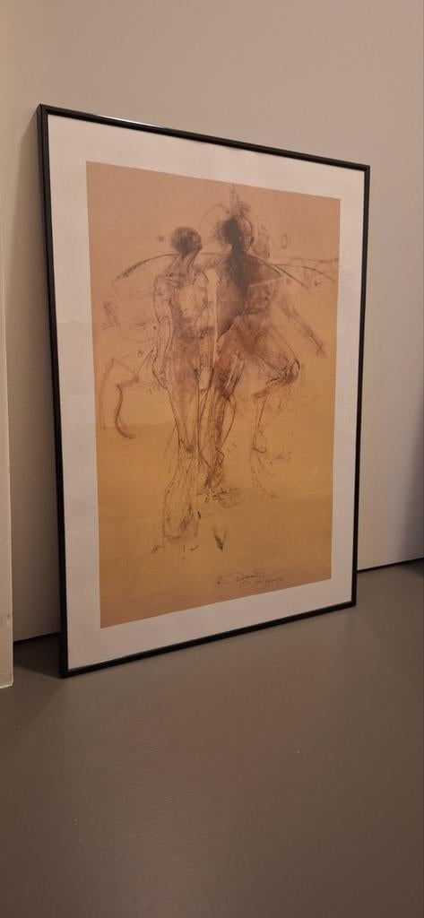 Tekeningen met plastic kader, Ophalen