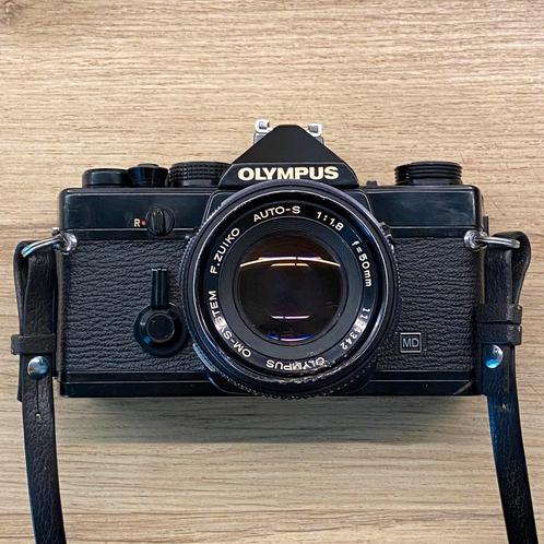 Olympus OM-1n zwart, Olympus 50mm f1.8, Audio, Tv en Foto, Fotocamera's Analoog, Gebruikt, Spiegelreflex, Olympus, Ophalen of Verzenden