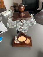 Set glazen met onderleggers en hanger, Verzamelen, Ophalen, Gebruikt, Borrel- of Shotglas
