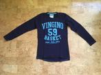 donkerblauwe longsleeve Vingino met stipjes - maat 164, Gebruikt, Ophalen of Verzenden, Vingino, Shirt of Longsleeve
