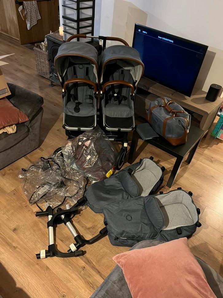 Bugaboo donkey duo, Kinderen en Baby's, Kinderwagens en Combinaties, Gebruikt, Combiwagen, Bugaboo, Duowagen, Luchtbanden, Met reiswieg