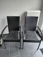 4 zwarte tuinstoelen., Tuin en Terras, Ophalen, Zo goed als nieuw, Stapelbaar