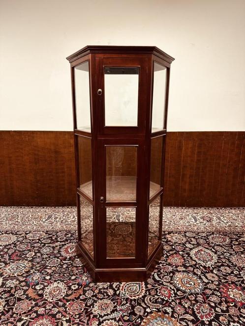Klassiek Engelse Zeshoekige Vitrine Vitrinekast, Antiek en Kunst, Antiek | Kantoor en Zakelijk, Ophalen of Verzenden