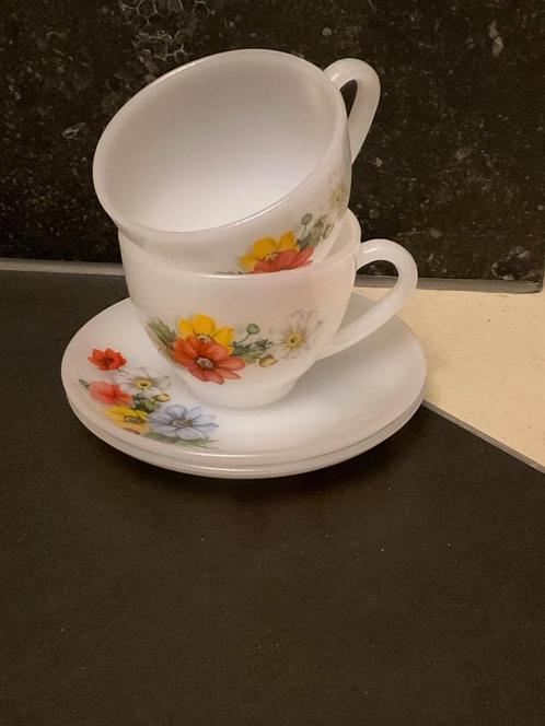 Set tasses + soucoupes Arcopal France fleurs sauvages, Antiquités & Art, Antiquités | Services (vaisselle) pièces, Enlèvement ou Envoi