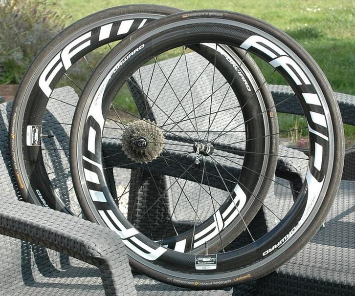 FFWD F6R carbon wielen (bandjes) m/z cassette., Fietsen en Brommers, Fietsonderdelen, Racefiets, Wiel, Ophalen
