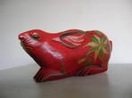 serviethouder konijn oosters handgeschilderd massief hout, Antiek en Kunst, Curiosa en Brocante, Ophalen of Verzenden