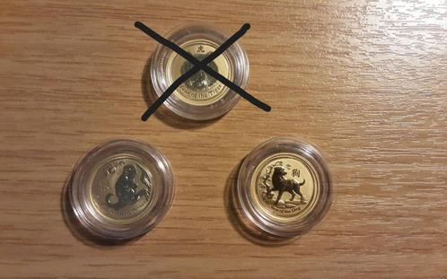 Gouden Lunar II 1/10 oz (2x), Postzegels en Munten, Munten | Oceanië, Losse munt, Goud, Ophalen of Verzenden