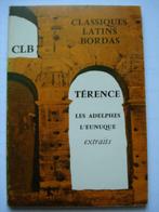 3. Terence Les Adelphes L'eunuque extraits Classiques Latins, Théâtre, Publius Terentius Afer, Comme neuf, Envoi
