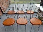 Vintage keukenstoelen, Huis en Inrichting, Stoelen, Ophalen, Gebruikt, Bruin, Vijf, Zes of meer stoelen