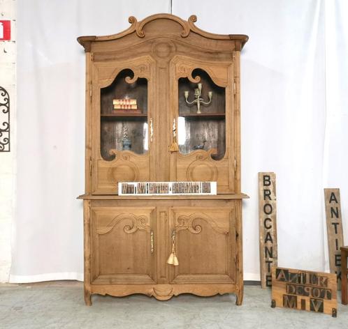 armoire normande ancienne en chêne lixivié H 233 W 142, Maison & Meubles, Armoires | Vitrines, Utilisé, 200 cm ou plus, 100 à 150 cm