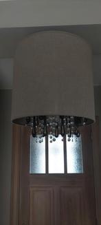 Markdael  hanglamp met kristallen met stoffen kap, Ophalen, Overige kleuren, 25 tot 50 cm, Rond