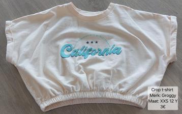 Crop t-shirt meisje: Groggy JBC maat XXS 12 jaar NIEUWSTAAT beschikbaar voor biedingen