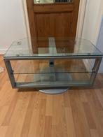 Meuble TV en verre et métal – Design moderne, Maison & Meubles, Enlèvement, Comme neuf, Verre