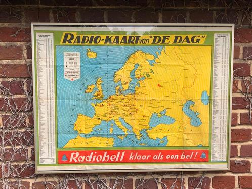 RADIOBELL radio-kaart 1938 in lijst, Audio, Tv en Foto, Radio's, Gebruikt, Radio, Ophalen