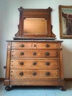 Commode met spiegel en rood marmeren blad, Antiek en Kunst, Ophalen