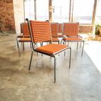 Vintage Japanse design stoel in oranje kunststof met chroom, Ophalen of Verzenden
