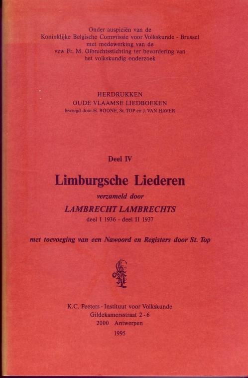 LAMBRECHTS - LIMBURGSCHE LIEDEREN Volkskunde, Boeken, Muziek, Zo goed als nieuw, Genre of Stijl, Ophalen of Verzenden