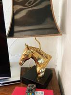 Vintage paardenkop tafellamp, Huis en Inrichting, Lampen | Tafellampen, Metaal, Zo goed als nieuw, 50 tot 75 cm, Ophalen