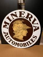 PANNEAU ÉMAIL MINERVA AUTOMOBILES EMAILERIE BELGE, Comme neuf, Enlèvement