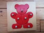 Houten peuterpuzzel Rode beer met knopjes Toys Pure, Kinderen en Baby's, Ophalen