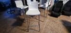 6 hoge stoelen wit chroom, Huis en Inrichting, Stoelen, Vijf, Zes of meer stoelen, Metaal, Modern, Gebruikt