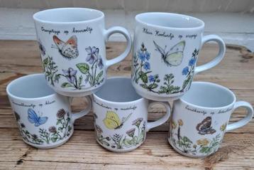 5 Vintage Nutroma vlinder mokjes beschikbaar voor biedingen