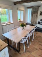 grote massieve eiken tafel 2m40, Huis en Inrichting, Ophalen, Vijf personen of meer, Eikenhout, Rechthoekig