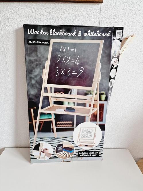 Tableau debout / chevalet en bois - Face blanche et noire, Kinderen en Baby's, Speelgoed | Overig, Zo goed als nieuw, Ophalen of Verzenden