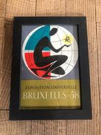 EXPO 58 poster in kader 19,5 x 30 cm, Verzamelen, Verzenden, Gebruikt, Overige typen