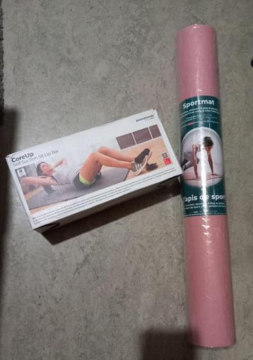 BUIKSTEUNSTANG + 1 ROZE SPORTMAT. beschikbaar voor biedingen