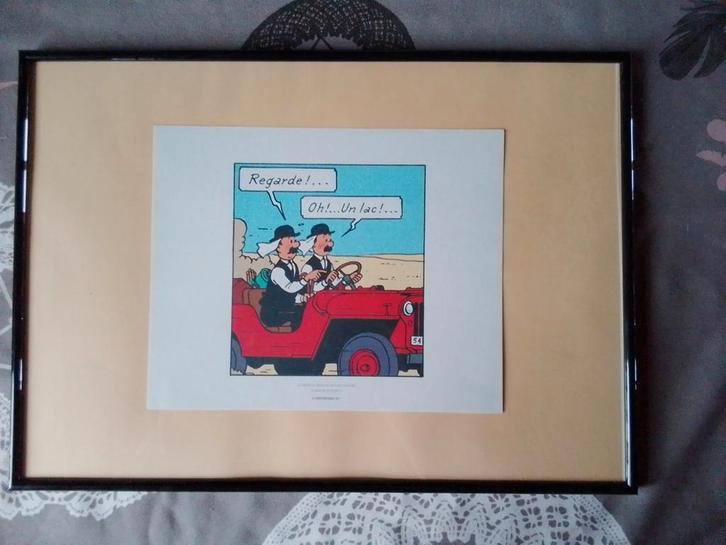Kader met Kuifje-lithografie, Antiek en Kunst, Kunst | Litho's en Zeefdrukken, Ophalen of Verzenden