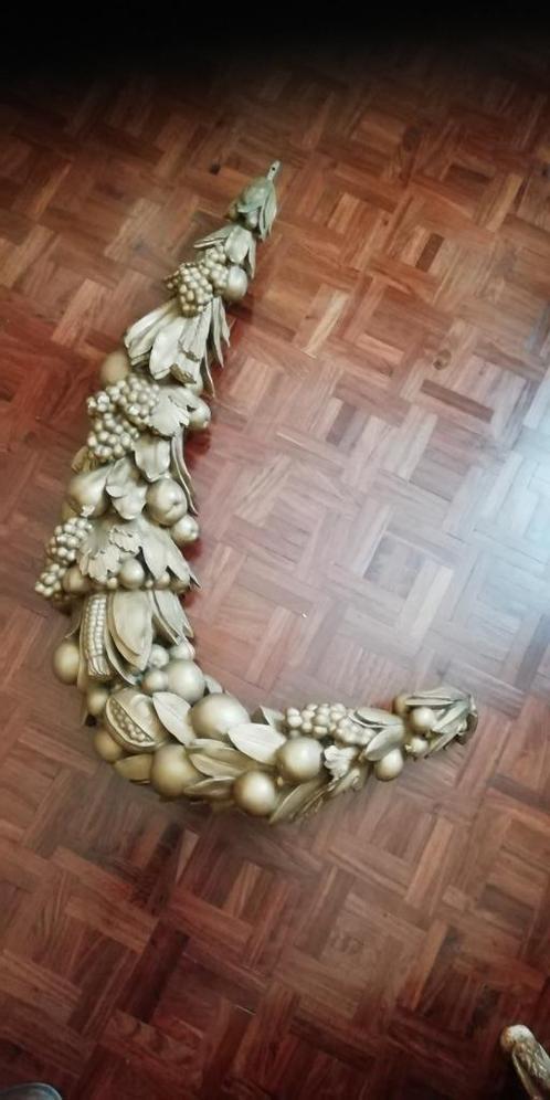 antieke guirlande in eik met vergulding 18e, Antiek en Kunst, Curiosa en Brocante, Ophalen