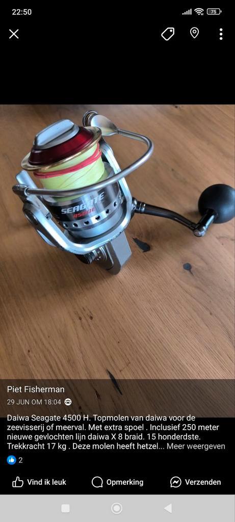 Daiwa Seagate 4500 H. Topmolen van daiwa voor de zeevisserij, Watersport en Boten, Hengelsport | Zeevissen, Zo goed als nieuw