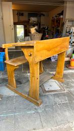 Vintage houten schoolbank, Huis en Inrichting, Bureaus, Ophalen, Zo goed als nieuw