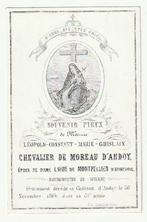 Léopold Chevalier DE MOREAU d'ANDOY Bourgmestre Wierde 1864, Verzamelen, Bidprentjes en Rouwkaarten, Verzenden, Bidprentje