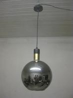 RETRO - Spiegelende bollamp van glas - 1 lamp., Ophalen of Verzenden