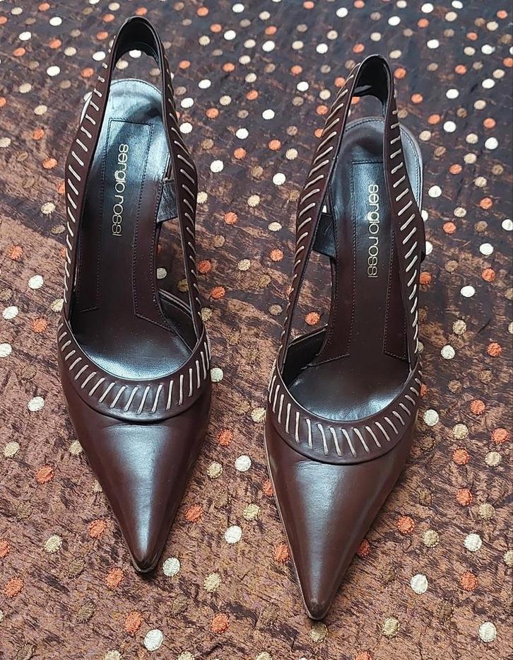 Prachtige 'Sergio Rossi' Italiaanse lederen hoge hakken ZGAN, Vêtements | Femmes, Chaussures, Comme neuf, Chaussures à haut talons