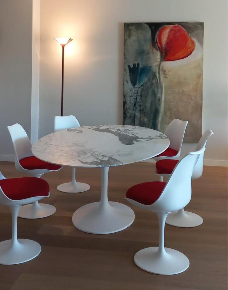 Mid-century fauteuils tulipe scarpa Bellini frattini colombo, Antiek en Kunst, Antiek | Meubels | Stoelen en Sofa's, Ophalen of Verzenden