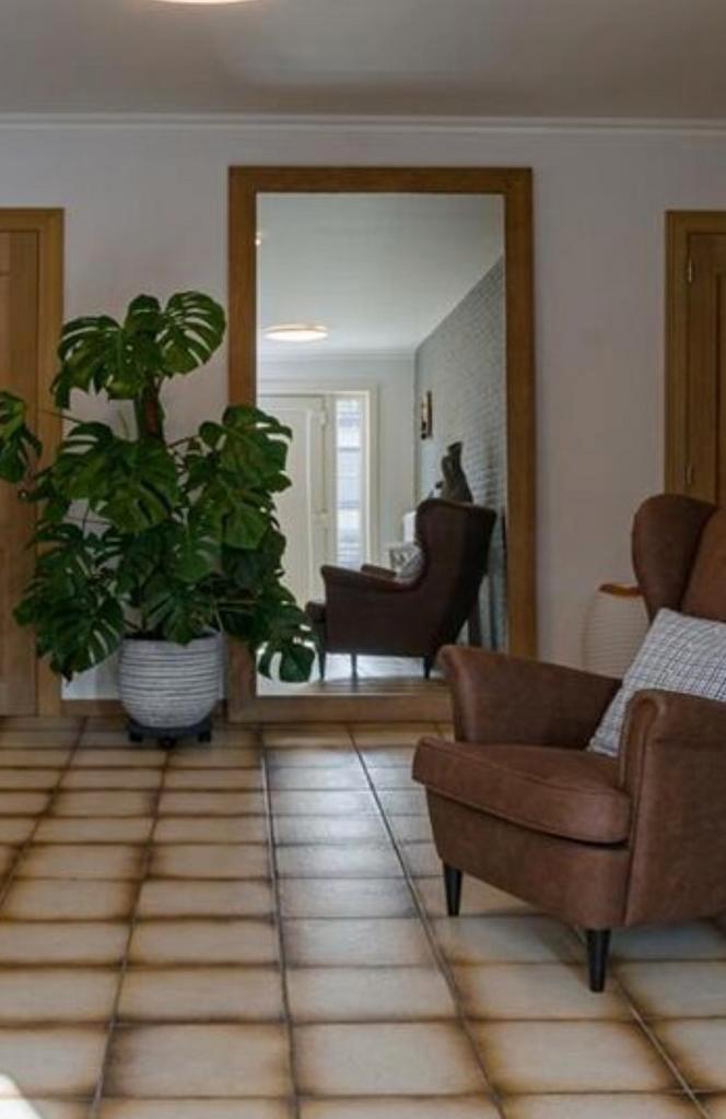 Massief eiken spiegel, Huis en Inrichting, Woonaccessoires | Spiegels, Gebruikt, 100 tot 125 cm, 200 cm of meer, Rechthoekig, Ophalen