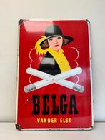 Enseigne publicitaire émaillée BELGA 1954, Utilisé, Enlèvement ou Envoi, Panneau publicitaire
