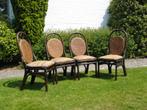 Eetkamer, Huis en Inrichting, 4 tot 6 stoelen, Gebruikt, Ophalen of Verzenden, Rotan Stoelen + uitbreidbare ovale tafel