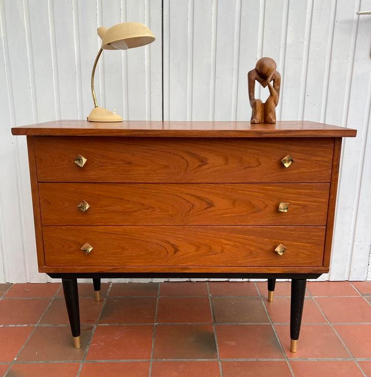 Vintage Scandinavisch dressoir, Huis en Inrichting, Kasten | Ladekasten, Gebruikt, Teakhout, Ophalen