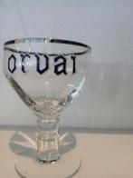 Oud geëmailleerd ORVAL-glas op standaard (type Orvai), Verzamelen, Biermerken, Ophalen of Verzenden, Zo goed als nieuw, Glas of Glazen